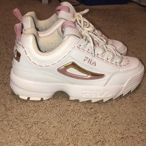 Pink and gold Filas
